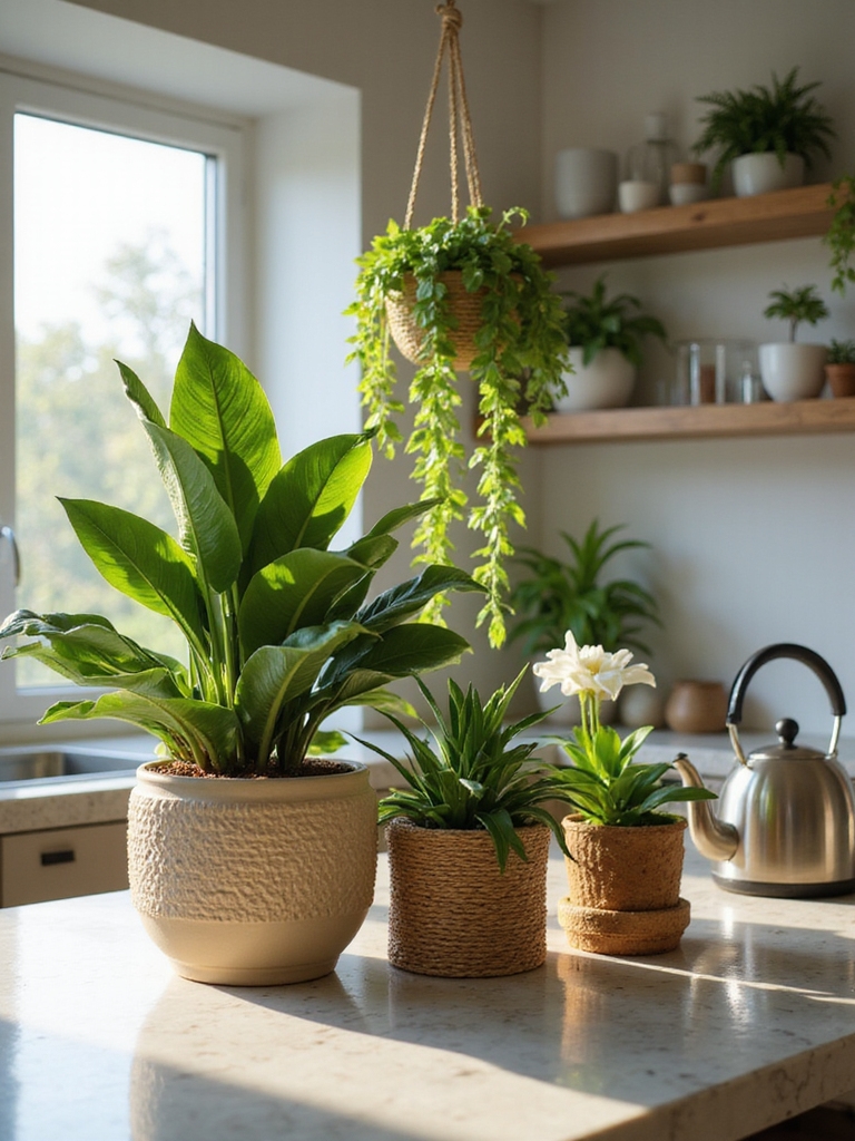 plants matched to kitchen spaces