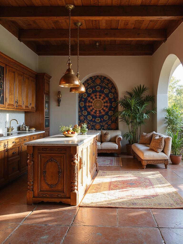 rangoli patterned welcoming kitchen island