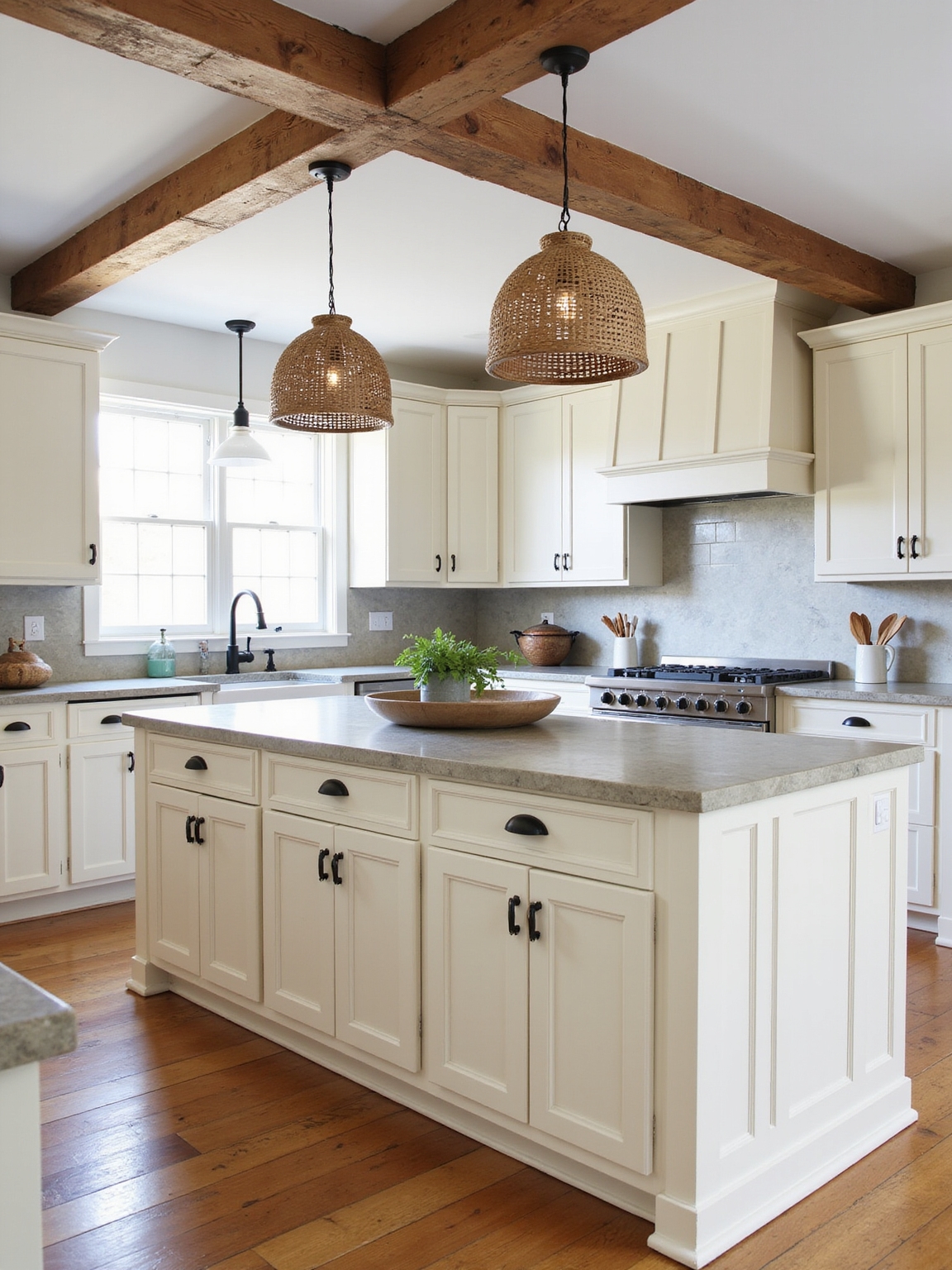 reclaimed beams and board and batten