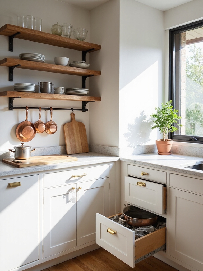 reclaimed shelves woven baskets