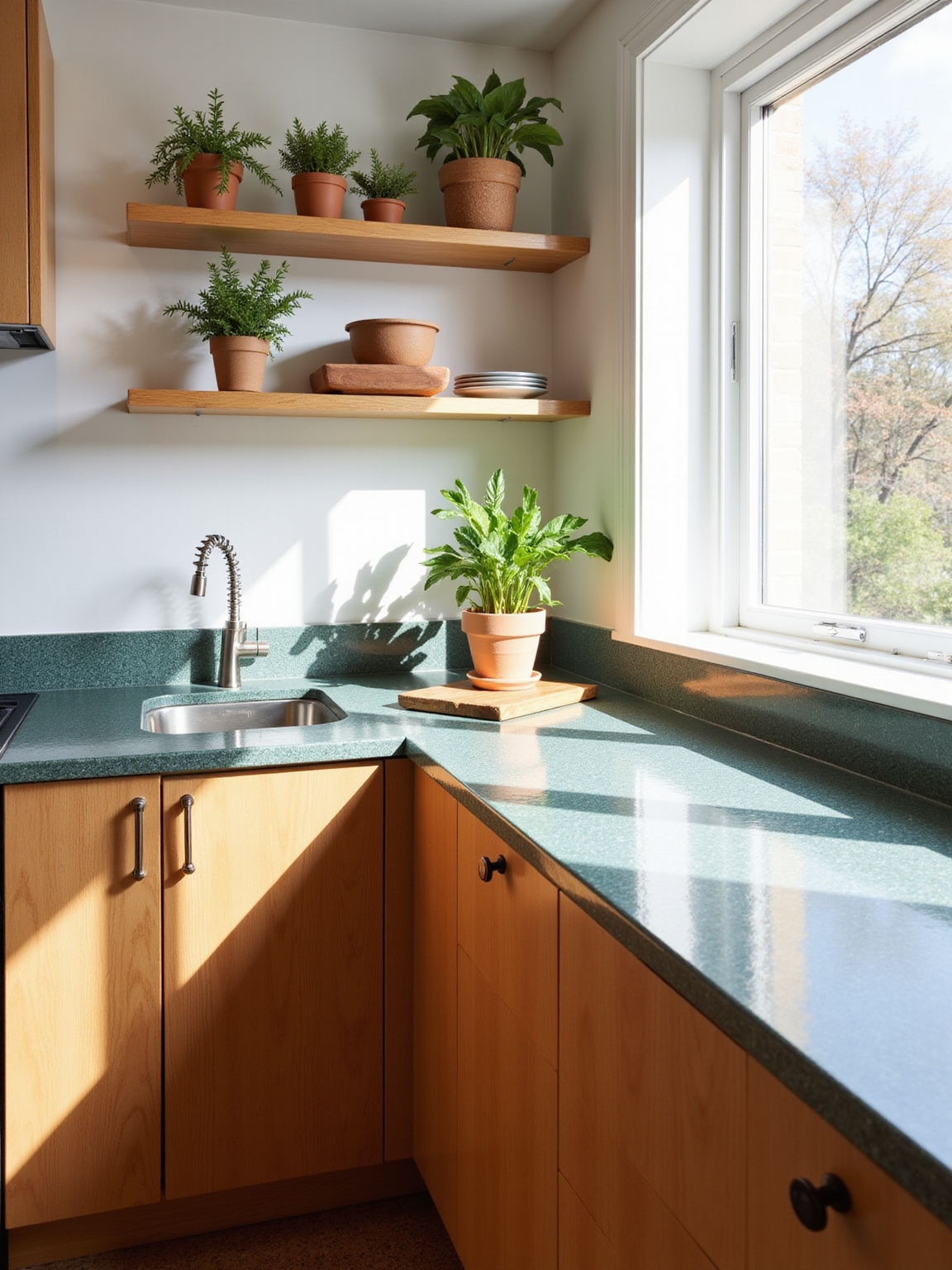 reclaimed wood and quartz