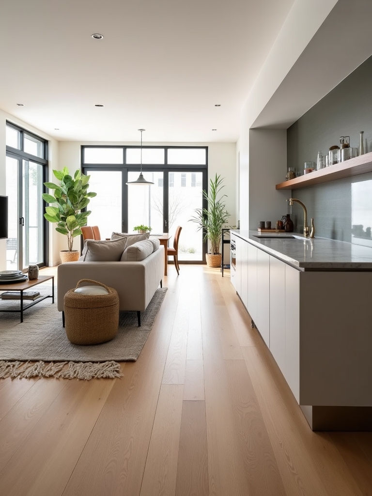 rugs and thresholds define zones