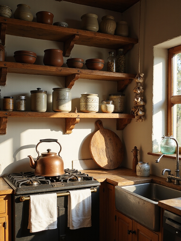 rustic kitchen warmth plan