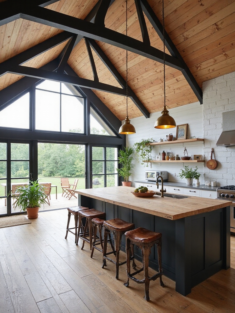 rustic modern open kitchen