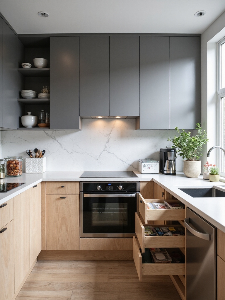 rustic space saving cabinet layouts