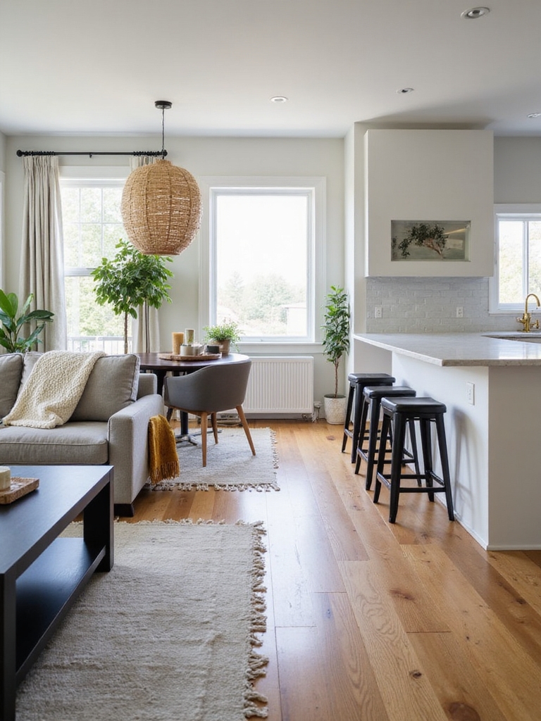 seamless living room kitchen decor