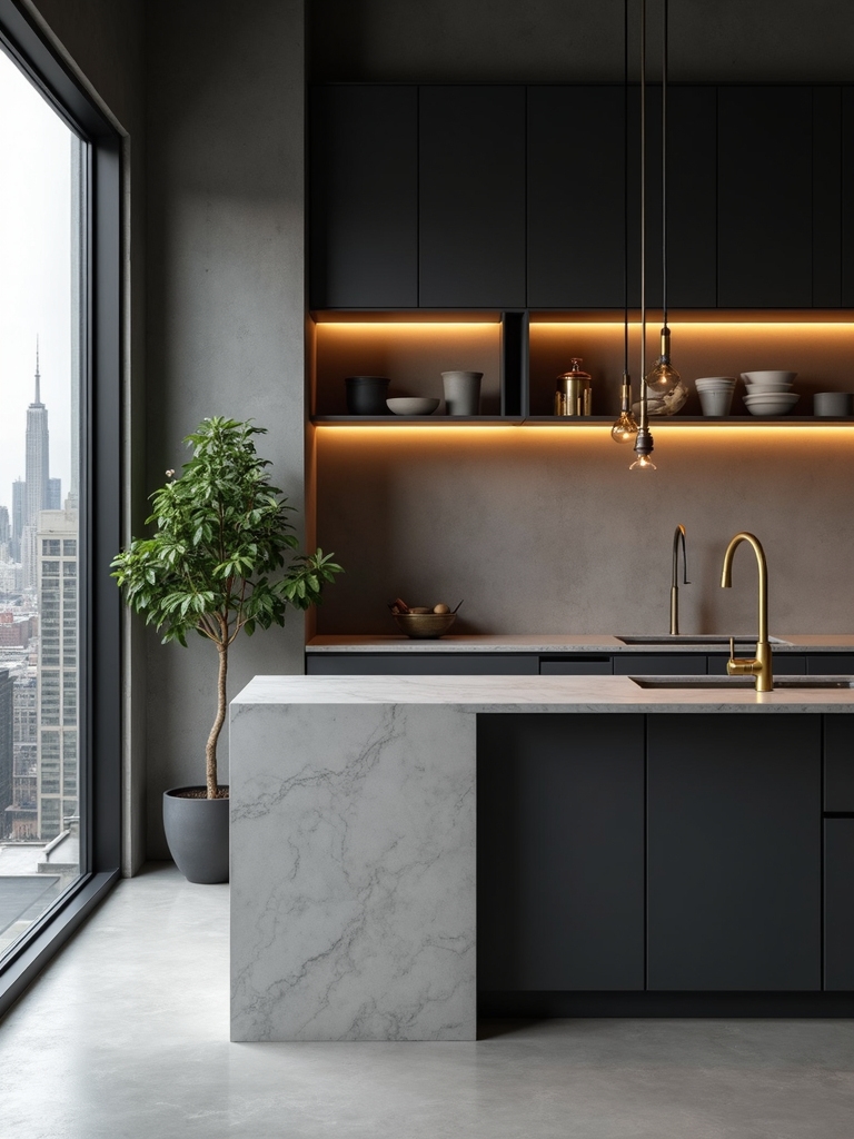 sleek contemporary urban kitchen