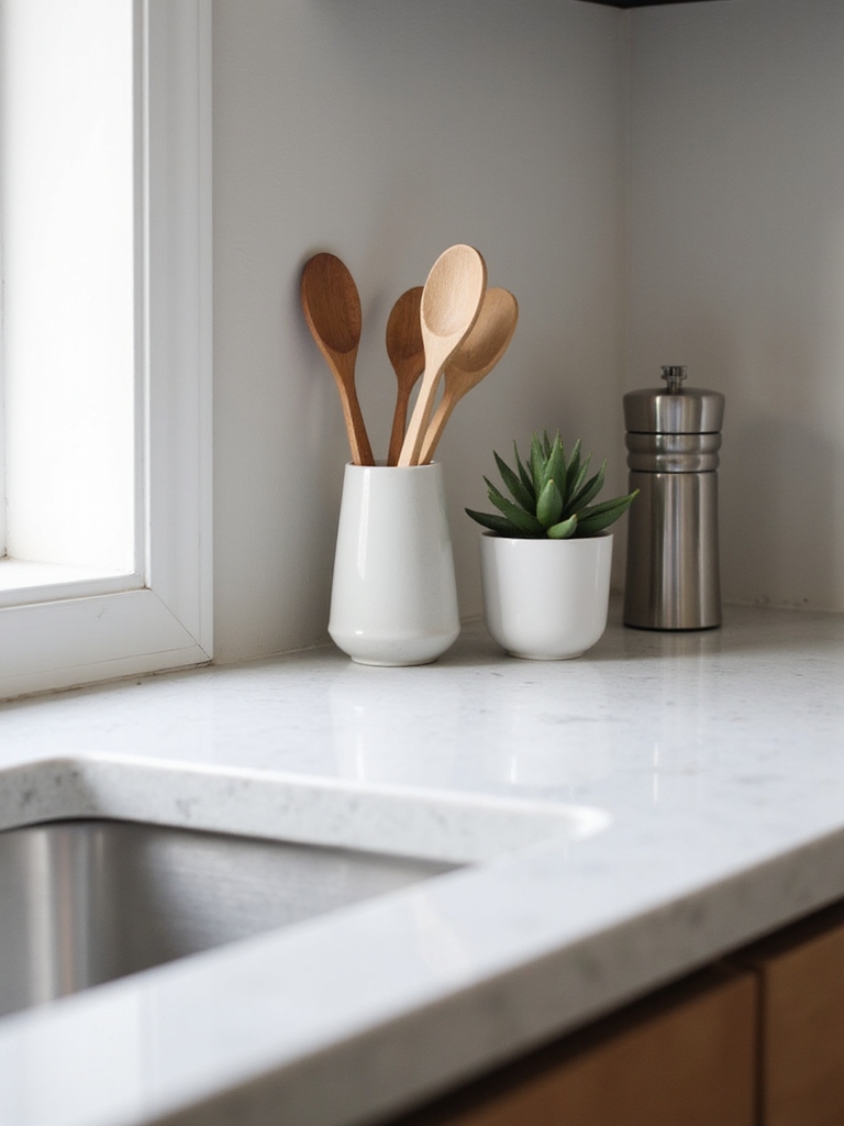 sleek minimal countertop accents