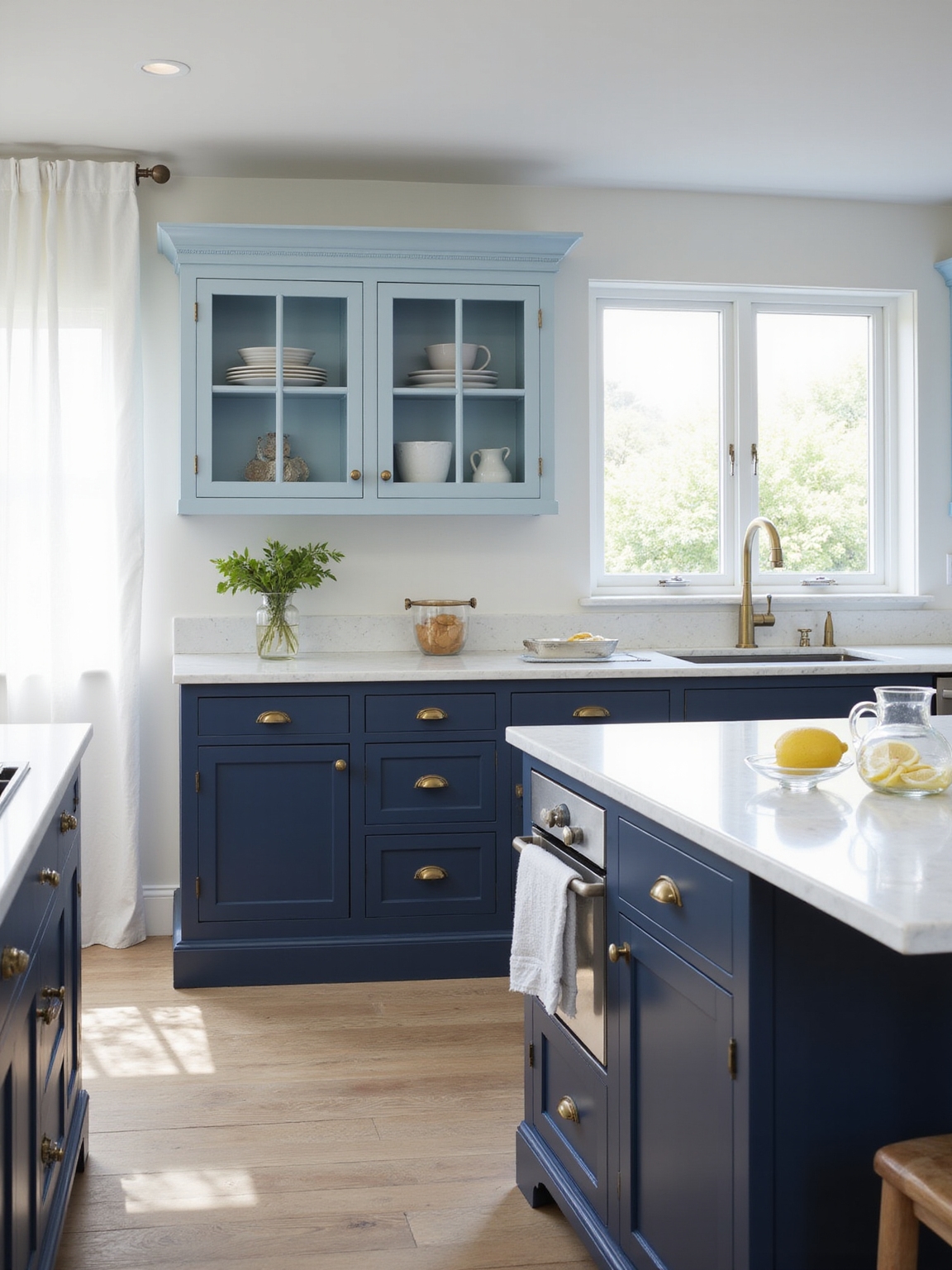 soft coastal blue kitchen