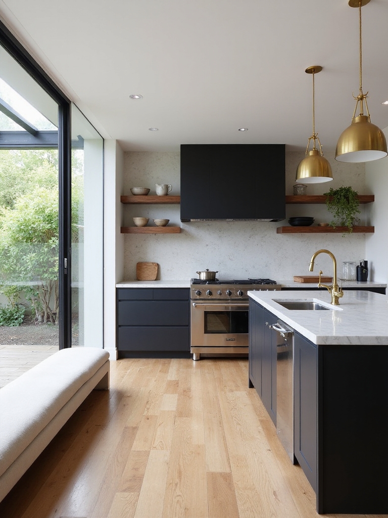 soft inviting open kitchen design