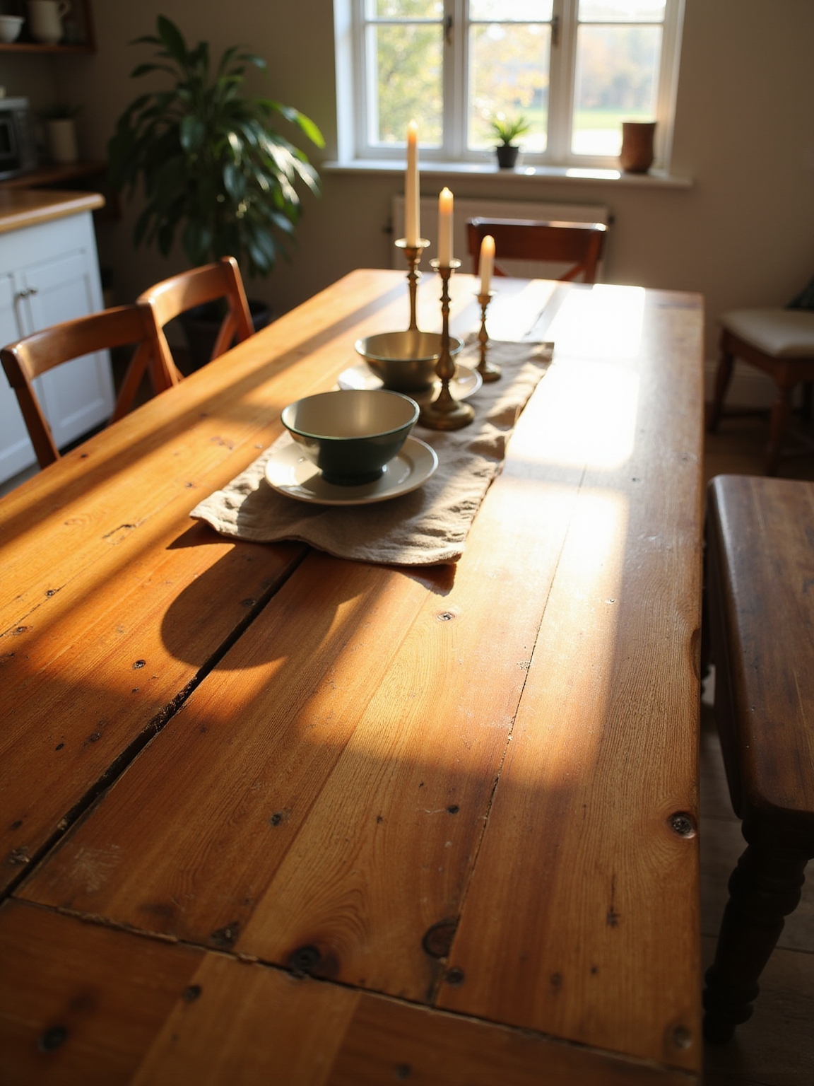 solid wood family dining table