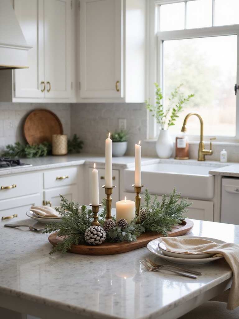 sparingly placed warm metallics