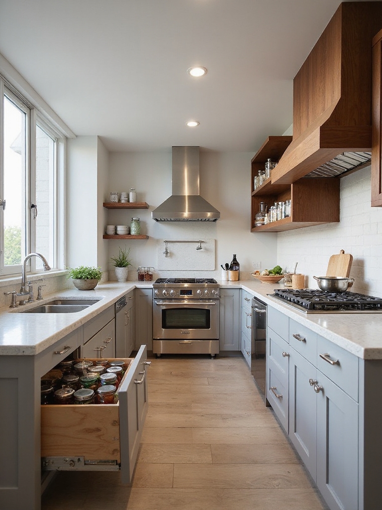 stove sink fridge efficient triangle