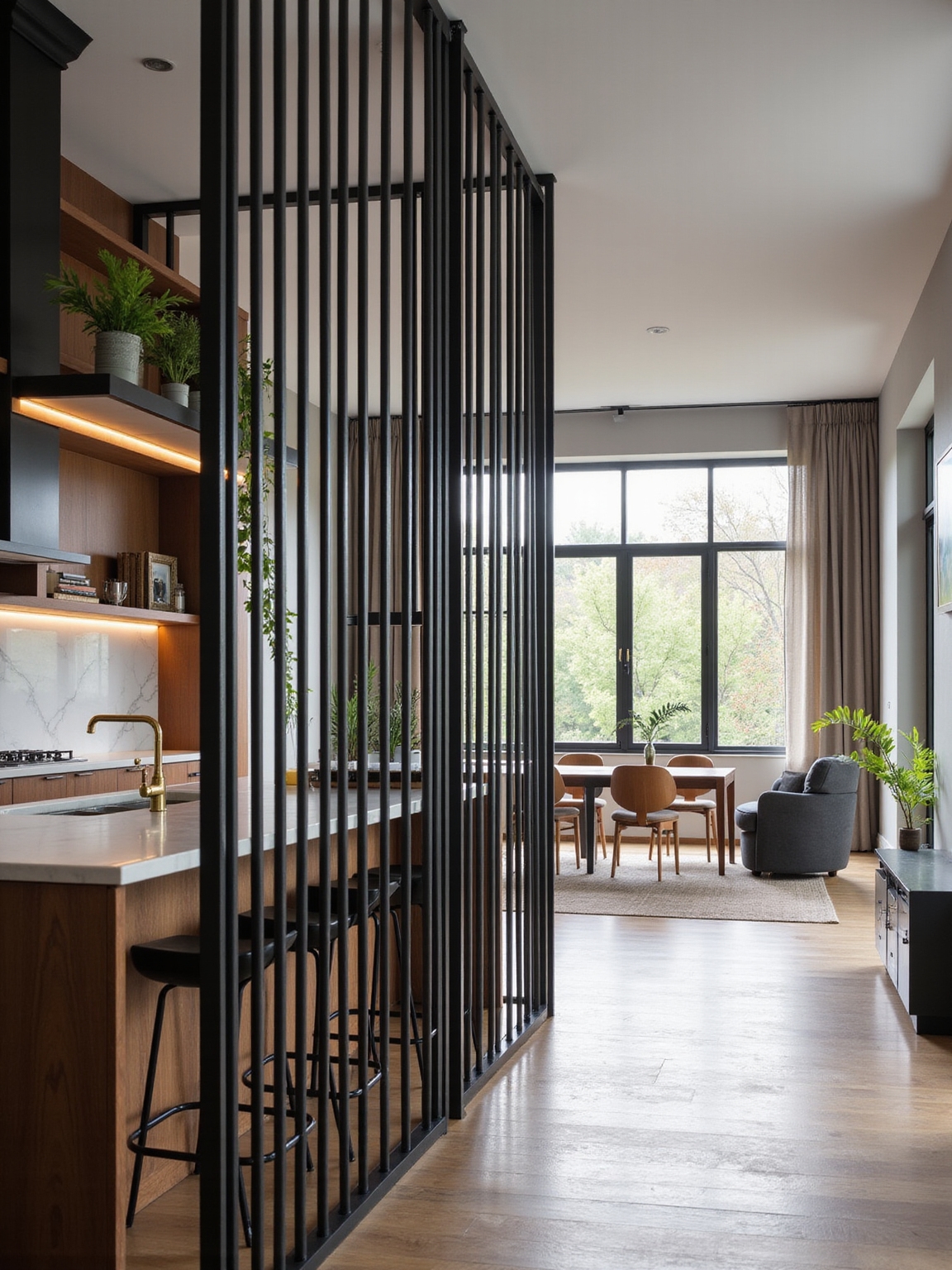 stylish dividers for open kitchens