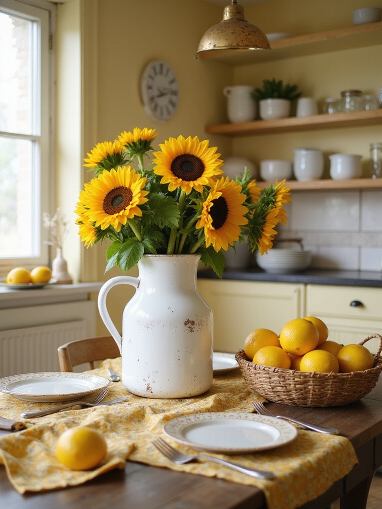 sunflower themed cozy kitchen refresh