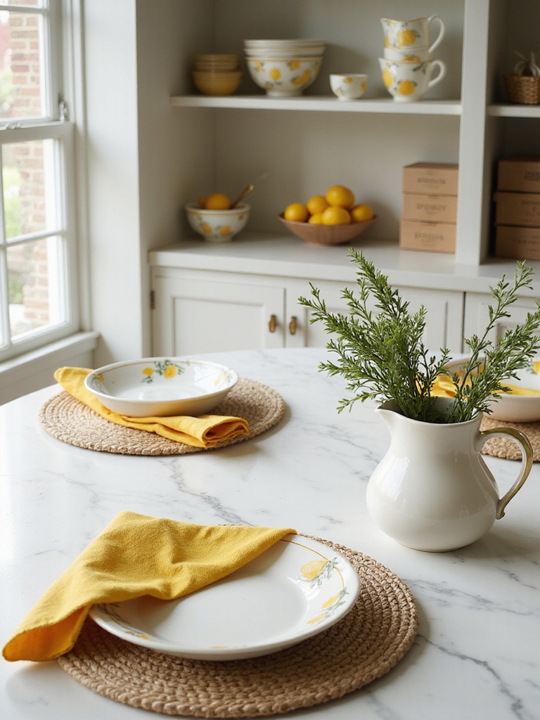 sunny farmhouse lemon tableware