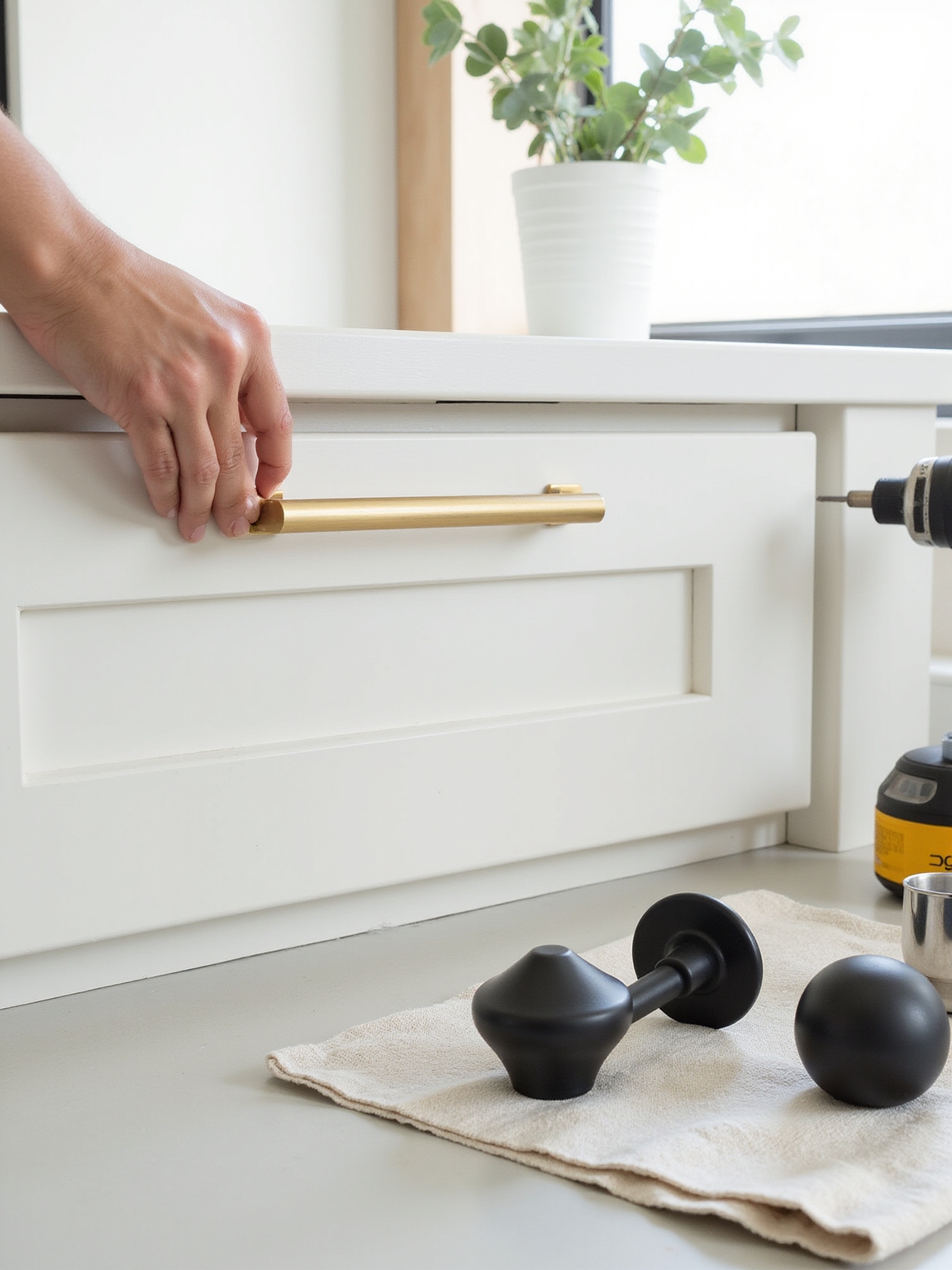 swap cabinet hardware for impact