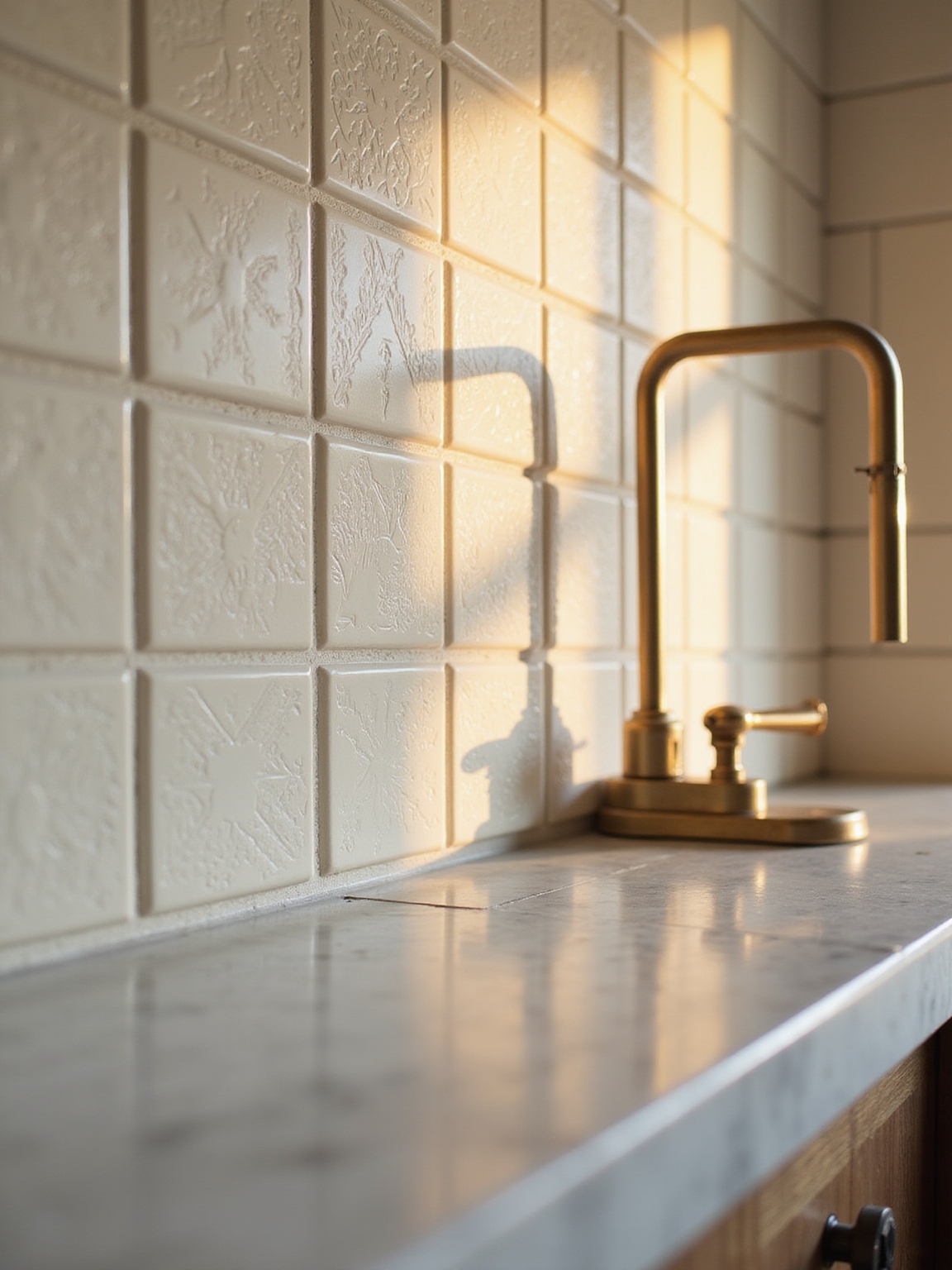timeless textured ceramic backsplash