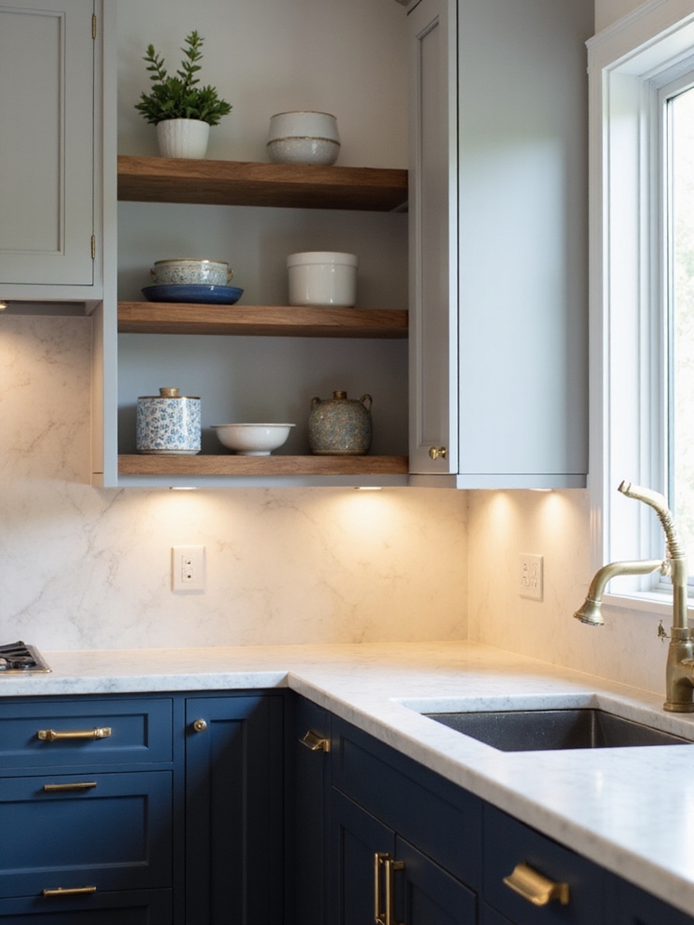two tone contrasting kitchen cabinets