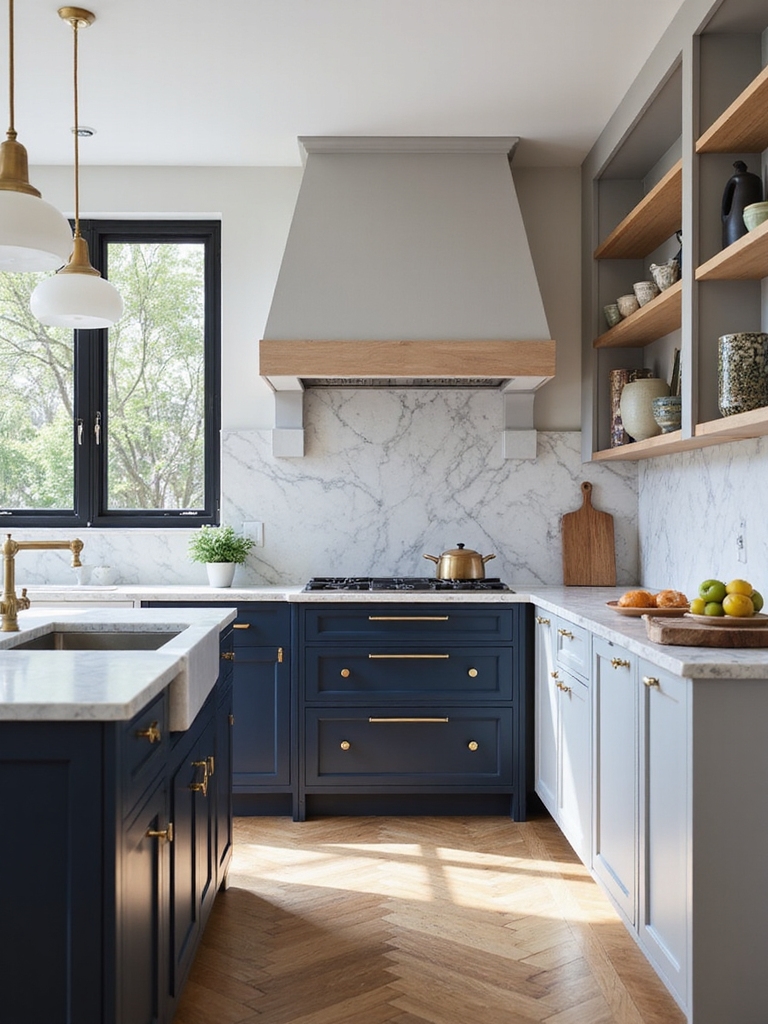two tone kitchen cabinet styling
