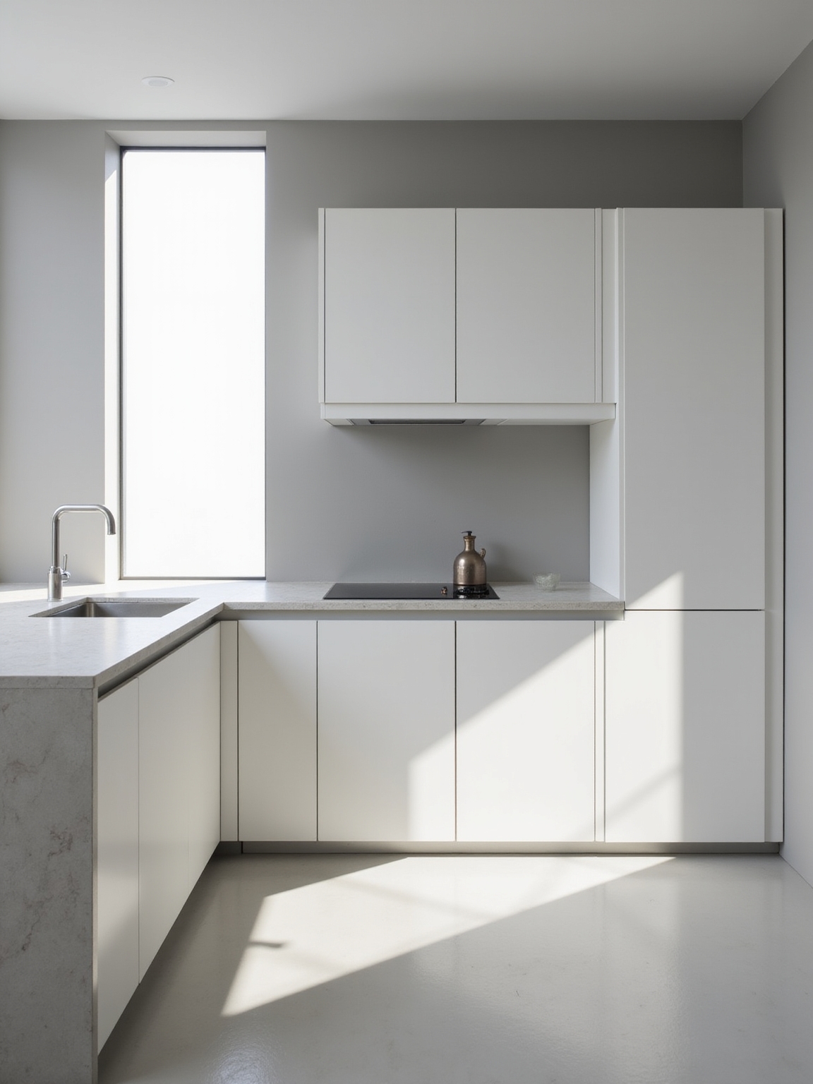 ultra minimalist handleless warm wood