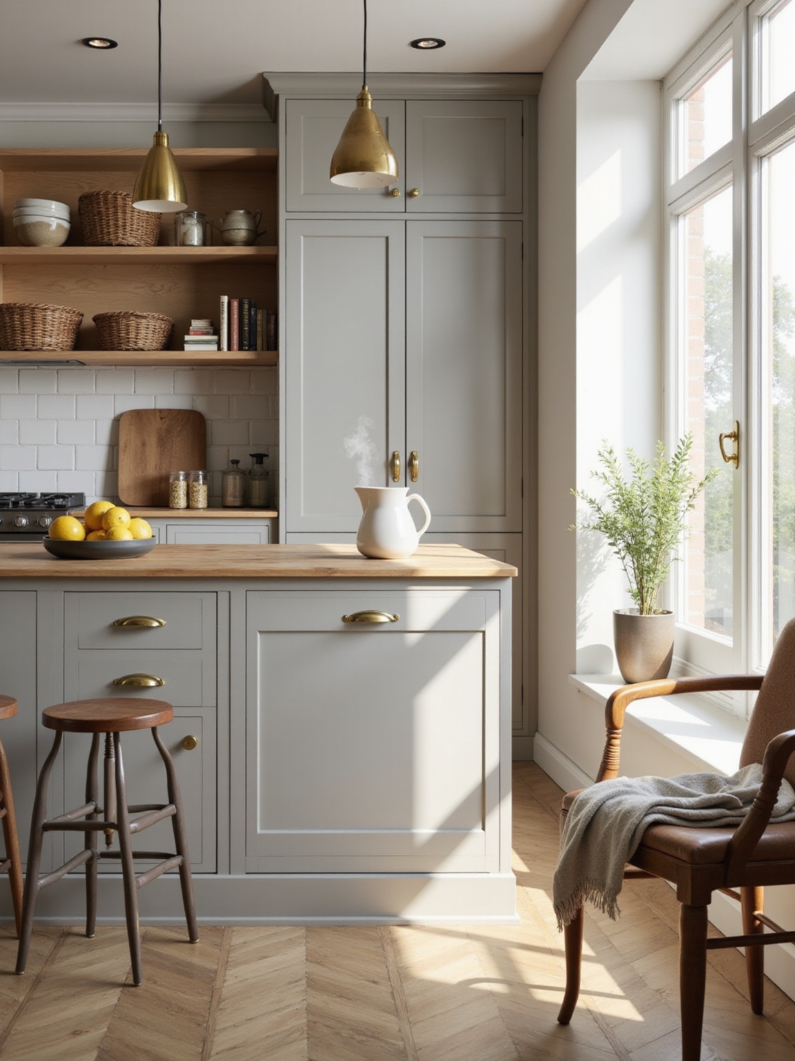 warm grey textured natural accents