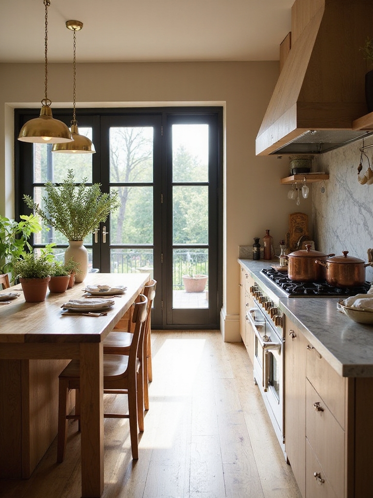 warm inviting semi open kitchen