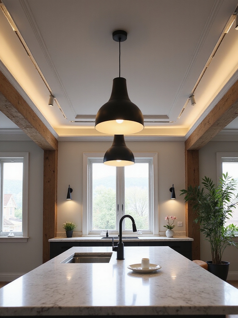 warm modern ceiling treatments