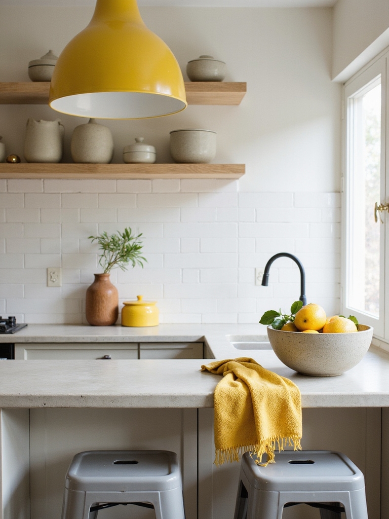 warm neutrals highlight yellow