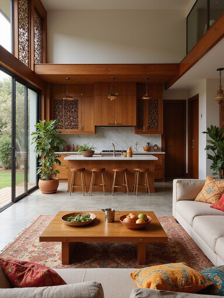 warm practical indian open plan