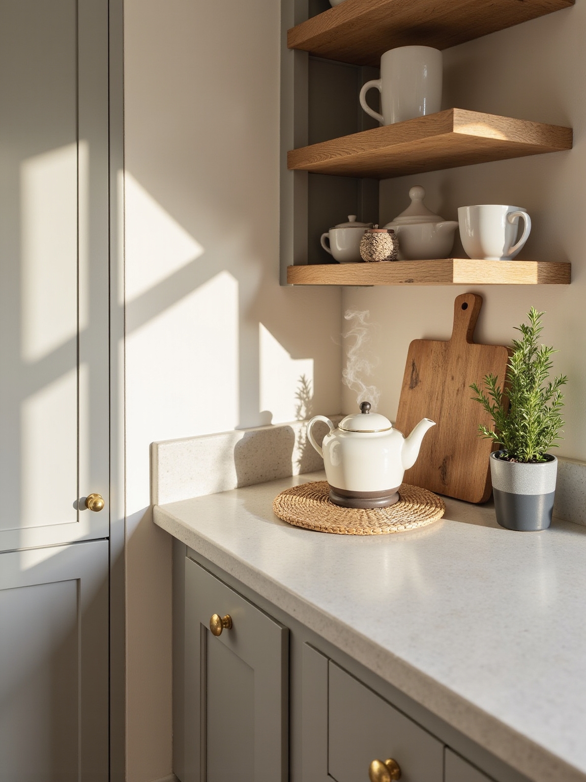 warm taupe gray with wood