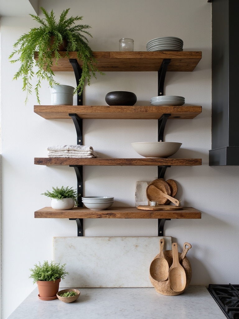 warm wood sleek metal airy stone
