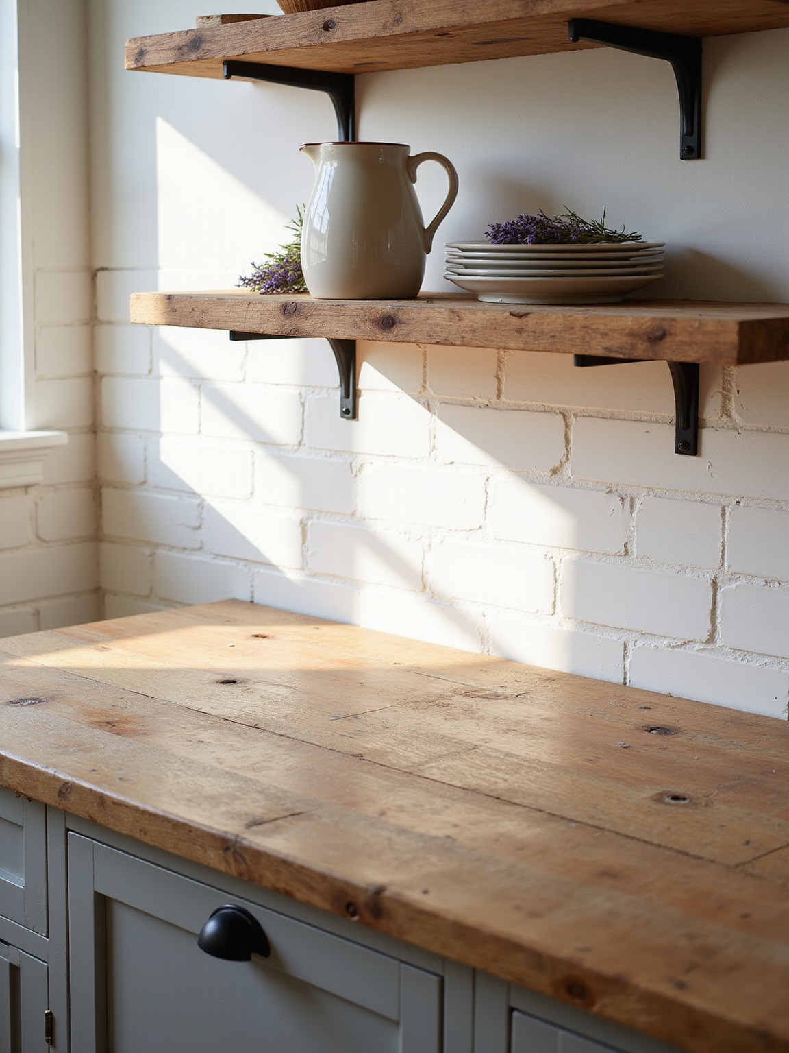 worn reclaimed wood kitchen accents