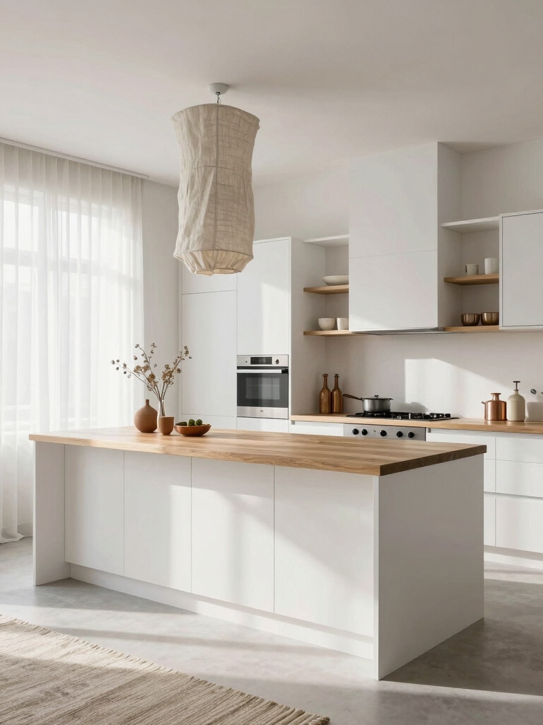 airy white kitchen serenity