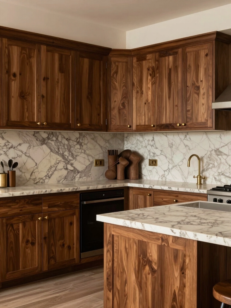 balance brown cabinets beautifully