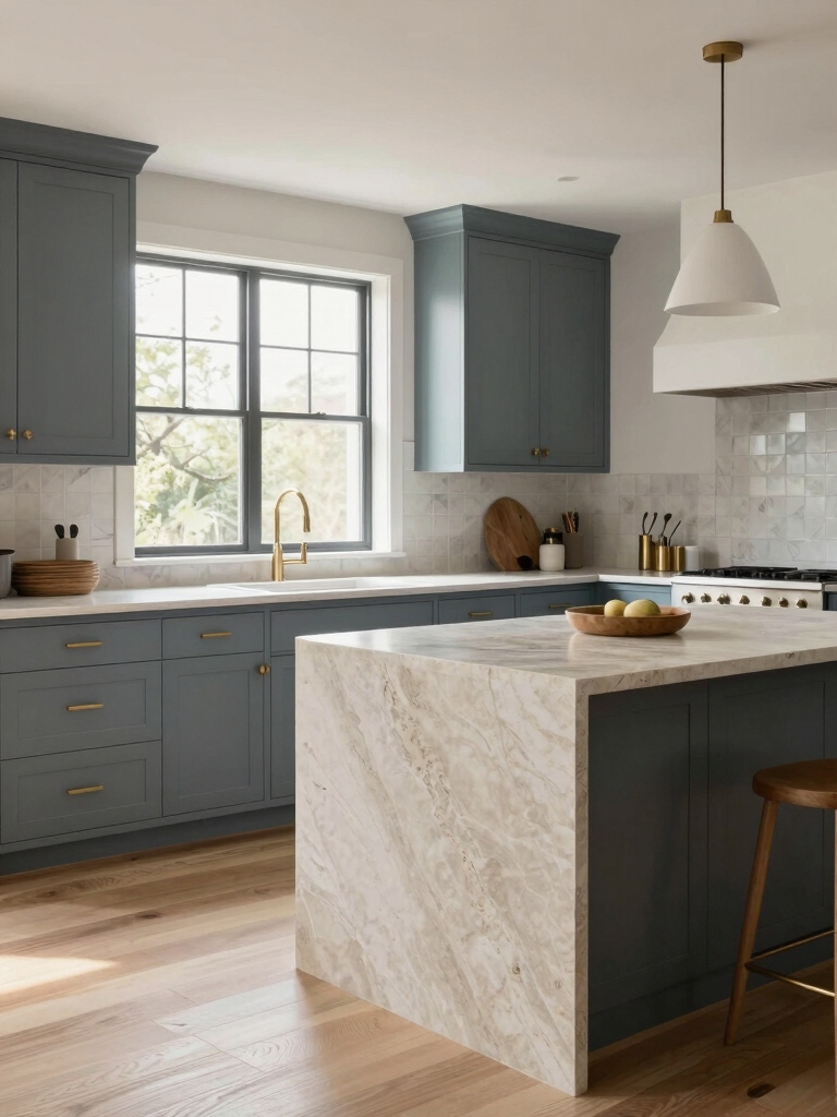 blue gray cabinet versatility