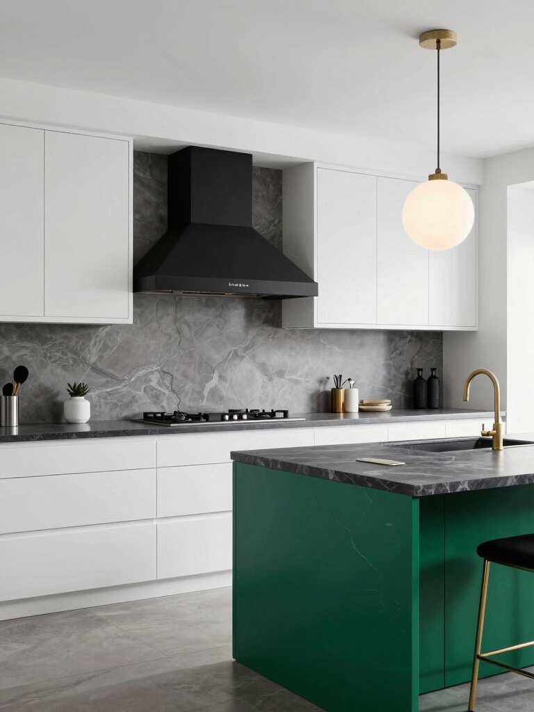 bold accents enhance white