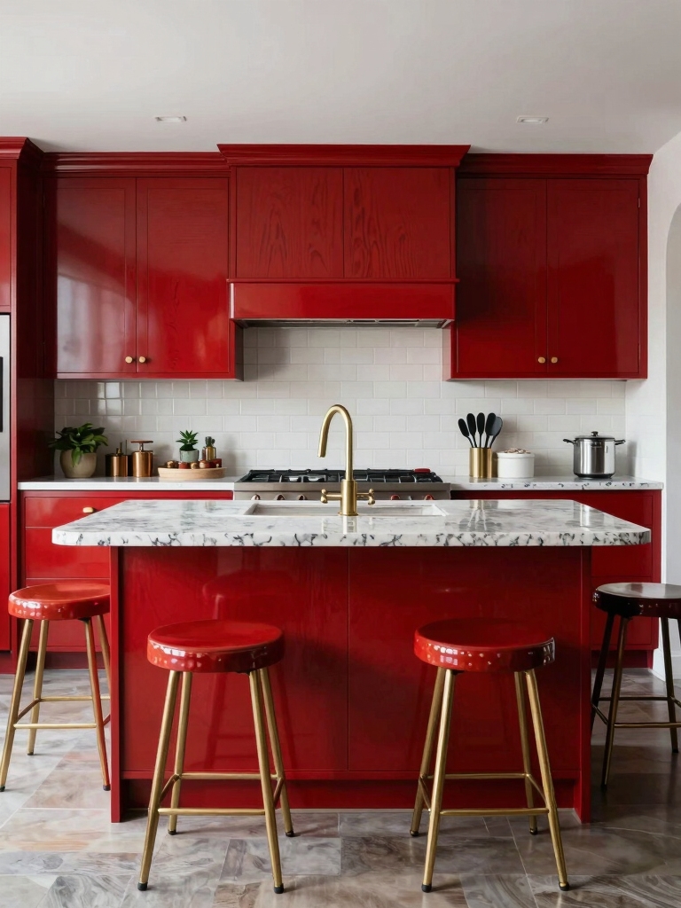 bold red cabinetry ideas