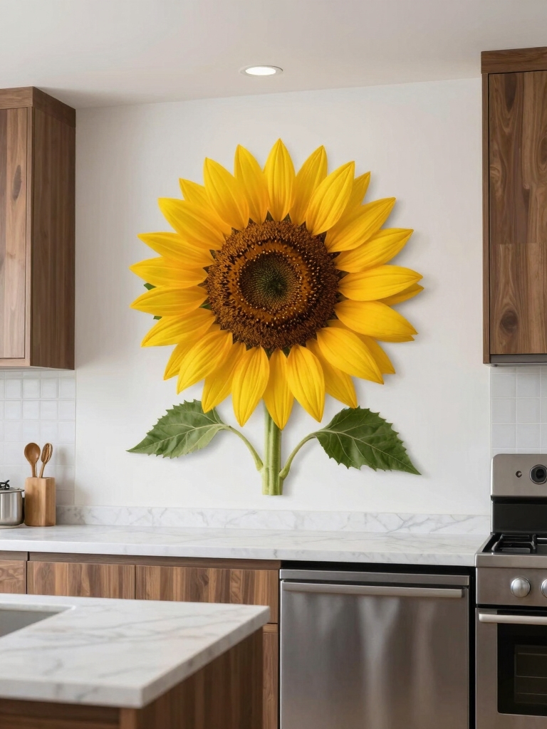 bold sunflower focal wall