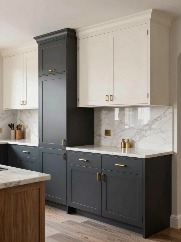 bold two tone cabinet designs