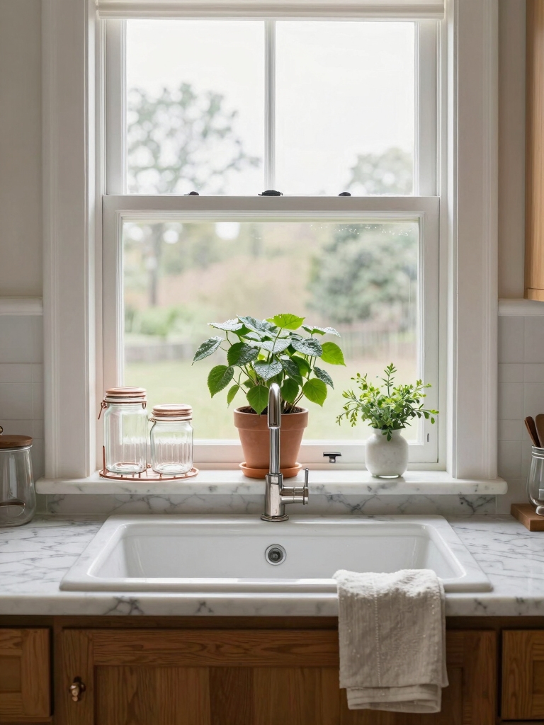 bright functional window nook