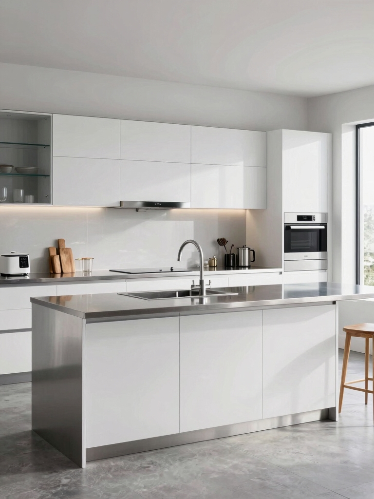bright modern kitchen contrast