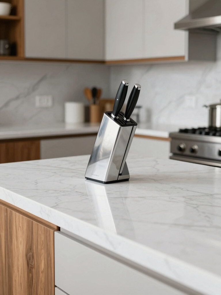 bright spacious white countertops
