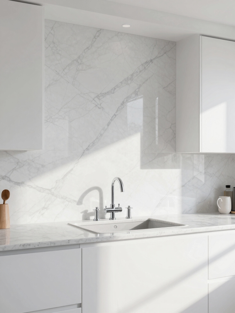 bright versatile marble backsplashes