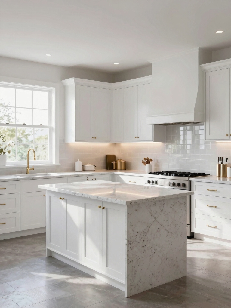 brighten white kitchen elegantly