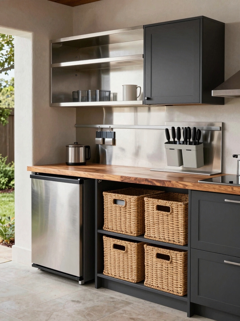 budget friendly outdoor kitchen storage