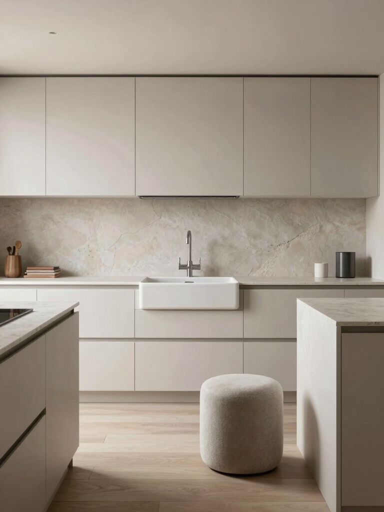 calm and cohesive kitchen design