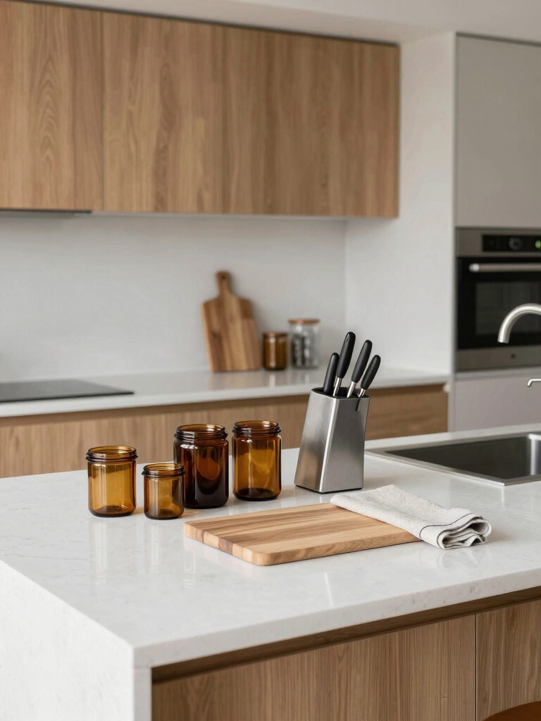 calm countertop prep organization