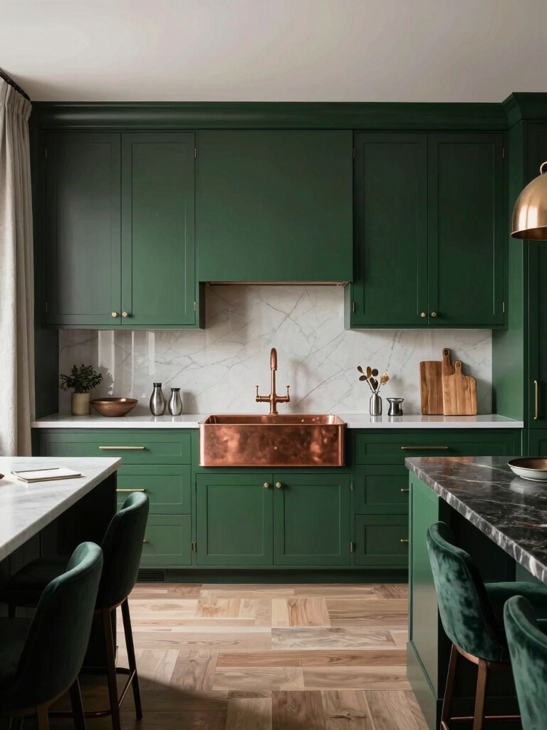 calming luxe deep greens