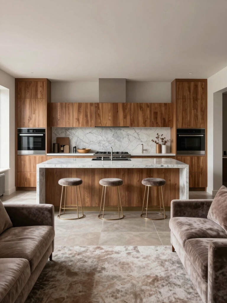 centerpiece unites kitchen seating